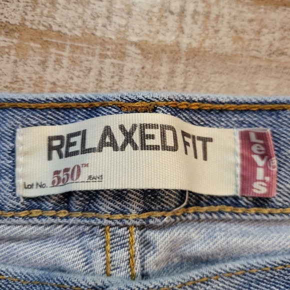 Levi Strauss 550 Mens 38x29 Relaxed Fit Straight Leg Denim Jeans Blue Distressed - Picture 3 of 9